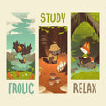 Frolic, Study, Relax - A4 print